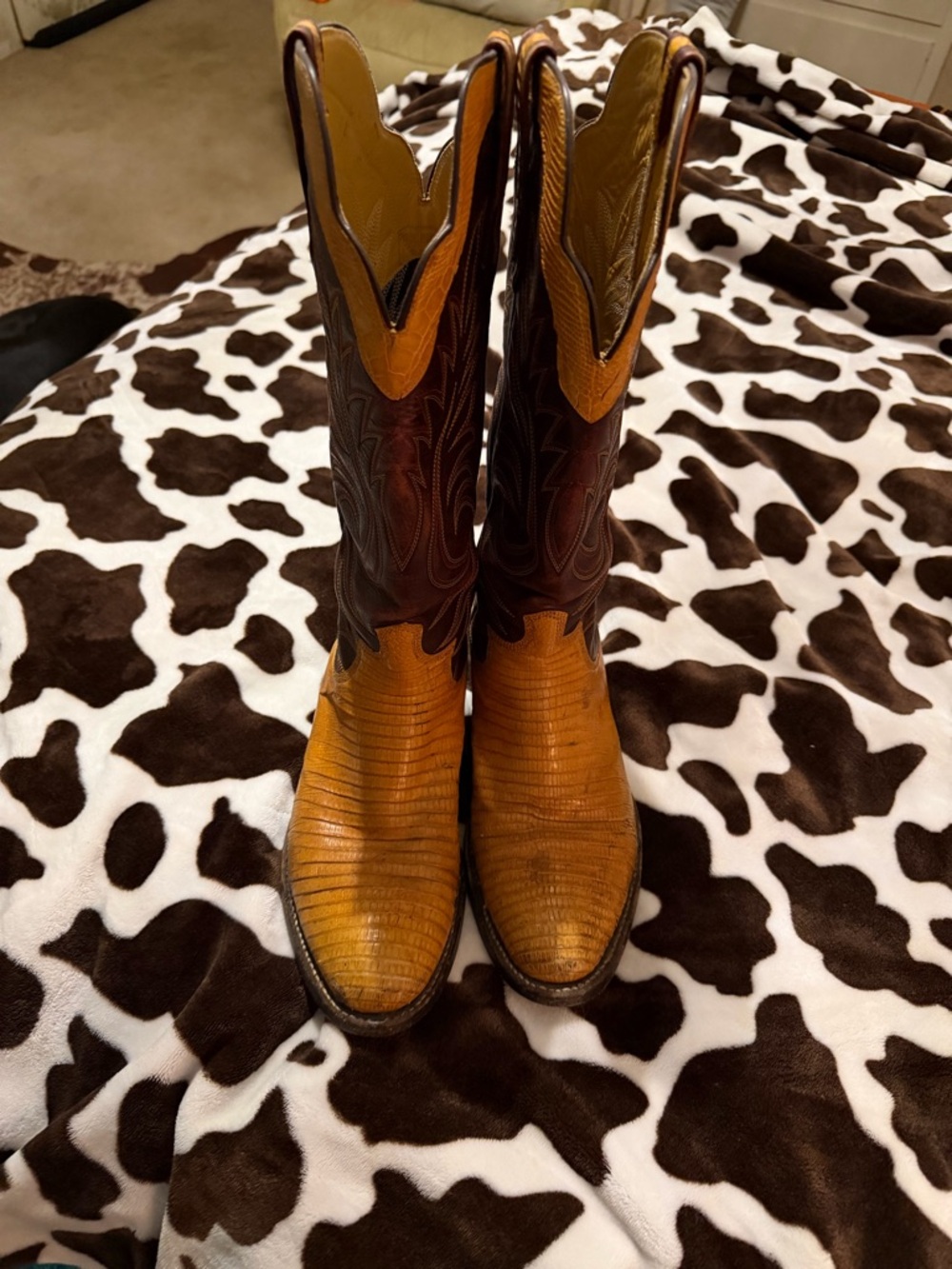 Amazonas Yellow and Black Textured Heel Boots